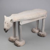 Solid wood Artisanal Engraving Polar Bear middle Number Bench Cartoon Baby Stool Swap Shoes Stool Nordic Creative Children Gift Items