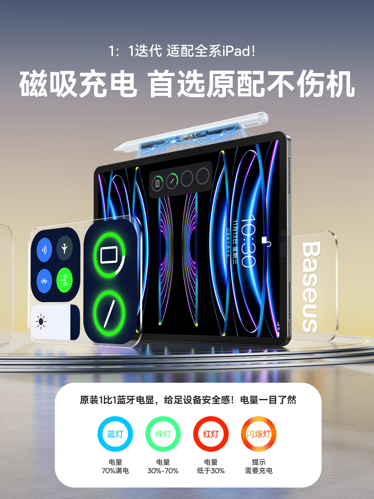 Baseus Apple Pencil Capacitive Pen Is Suitable for Apple iPad Stylus Pen Applepencil First Generation Tablet Air Touch Screen Pen Ipencil Second Generation iPad Pencil Universal Stylus