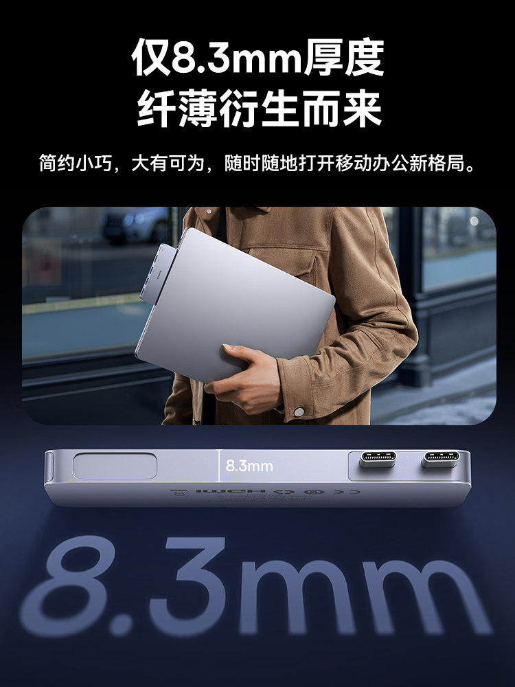 Baseus Docking Station Expansion Type-C Hub Splitter Suitable for Apple Mac Computers, Air Adapter, MacBook Laptop USB Thunderbolt 4 Interface Converter Hub