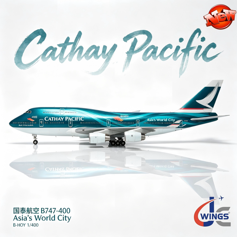 Jc Wings Cathay Pacific B747-400 Asia City Series B-Hoy Aircraft Model 1/400
