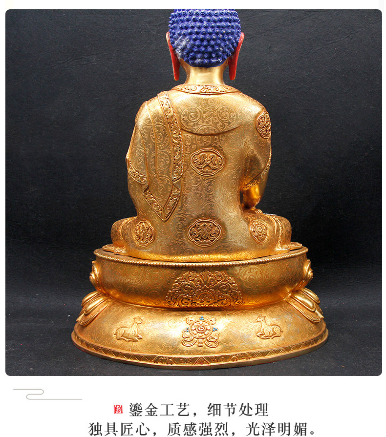 純銅 釈迦摩尼 置物 寝仏像 書房 装飾品