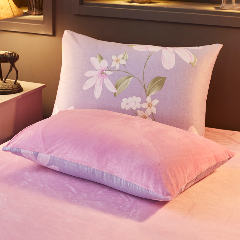 Cotton đơn giản một mặt gối nhung pha lê cotton cộng với nhung ngắn flannel nhung nhung mềm mại gối chống trào ngược