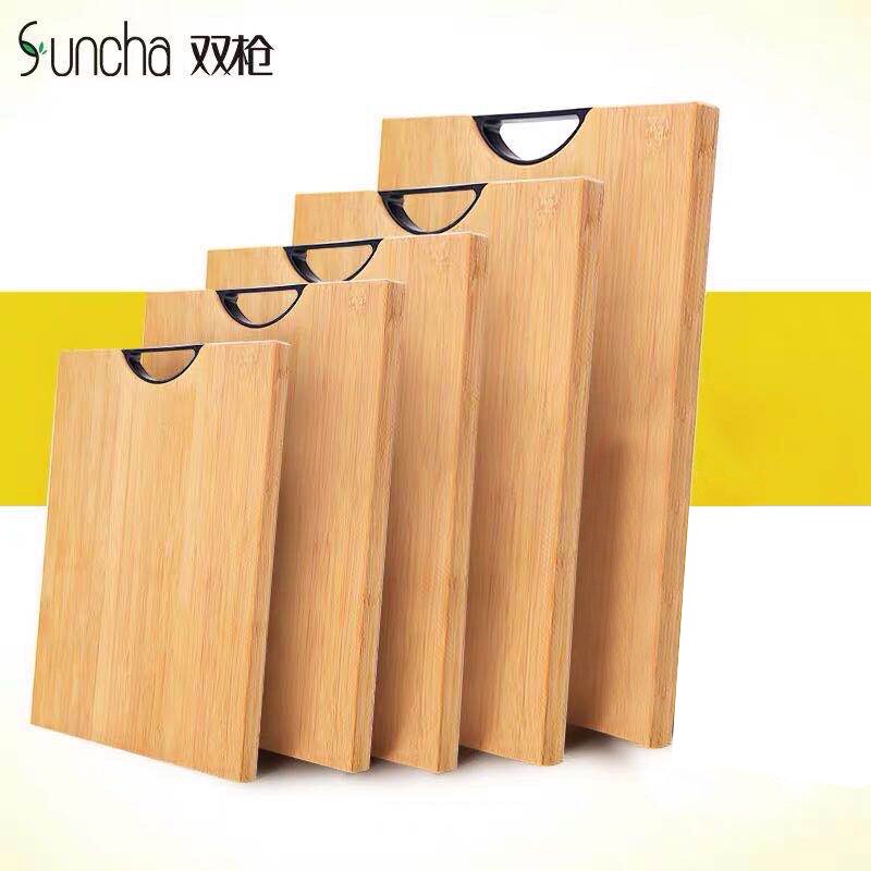 Double gun cutting board Bamboo chopping board Kitchen non-solid wood and panel cutting board Household fruit small bamboo cutting board Sticky board