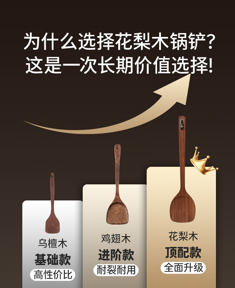 安享好物 安享B级锅铲-双枪花梨木锅铲  