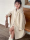 Korean Uamtor Girls' Double-Sided Cashmere Coat Autumn and Winter 2025 New Style Rich Girl Mid-Length Hooded Jacket