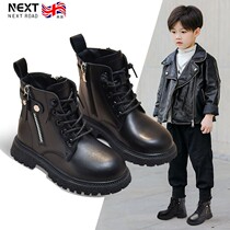 UK next road children Martin bottes Spring money boy handsome black leather chaussures CUHK Scout 100 hitch bottes