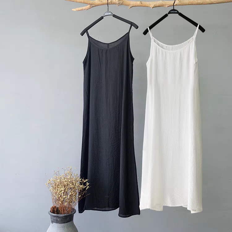 Multi-Colored Inner Slip Dress for Women, Summer, Over-The-Knee, Slimming, Loose-Fitting, Silk, Mid-Length, Sleeveless, Thin Cheongsam Petticoat