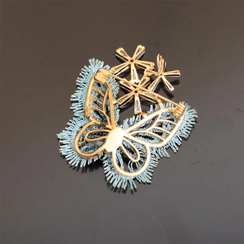 Trung Quốc phong cách thêu bướm trâm cao cấp áo khoác đơn giản ghim sang trọng cá tính corsage phụ nữ áo len phù hợp với phụ kiện - Trâm cài