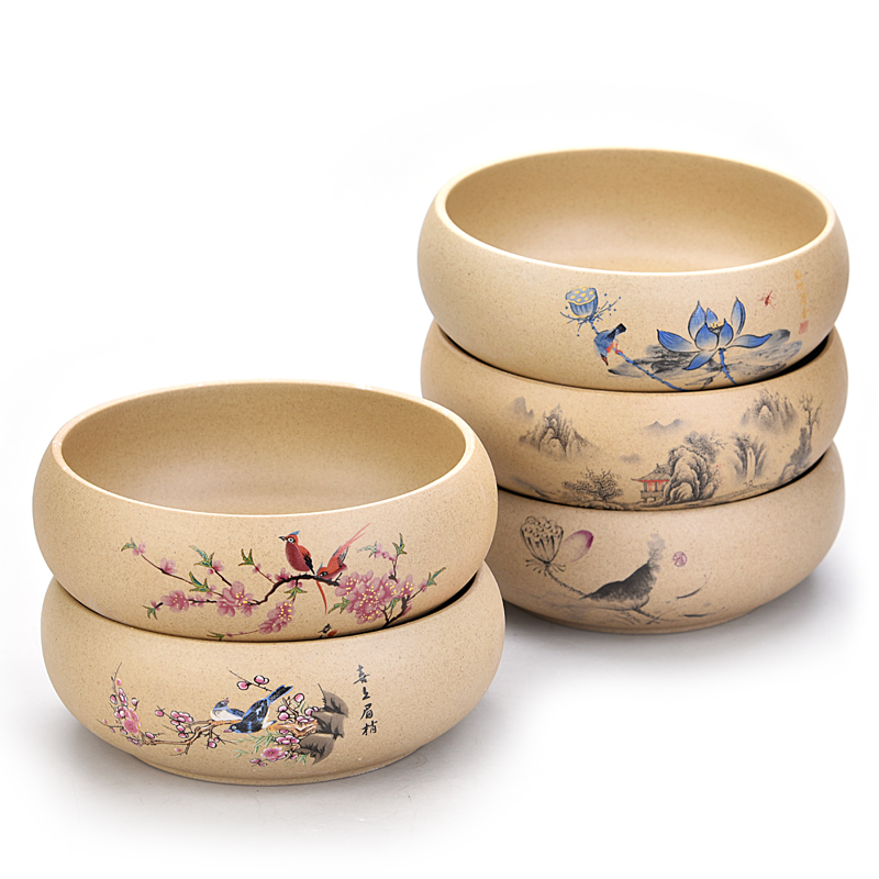 Coarse Pottery Purple Sand Kung Fu Ceramics Large Tea Wash Pen Wash Water Spittoon Water Wash Cups Tea Basin Tea Ware Tea Basin Accessories Big Day Style