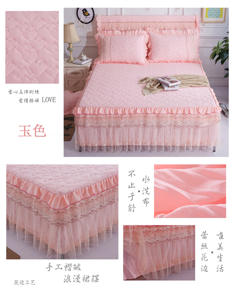 Bedspread giường váy mảnh duy nhất rửa bông chần giường váy giường bìa Simmons bảo vệ bìa non-slip khỏa thân ngủ giường mui xe