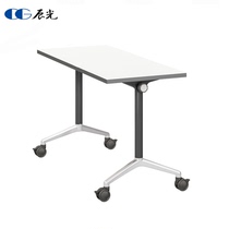 Folding training table and chairs combination trapezoidal hexagonal table classroom desk flap table movable splicing meeting table