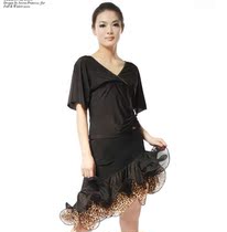 Betty dance suit with black plus yellow BAO WEN fish bone rubber silk side Latin dress B64 Betty needs to be made