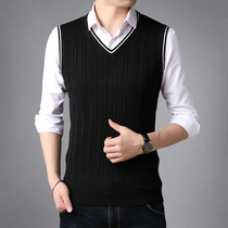 Vest men V neckline waistcoat New thin section Fall sleeveless knitted sweater jacket for mens woolen sweatshirt casual waistcoat