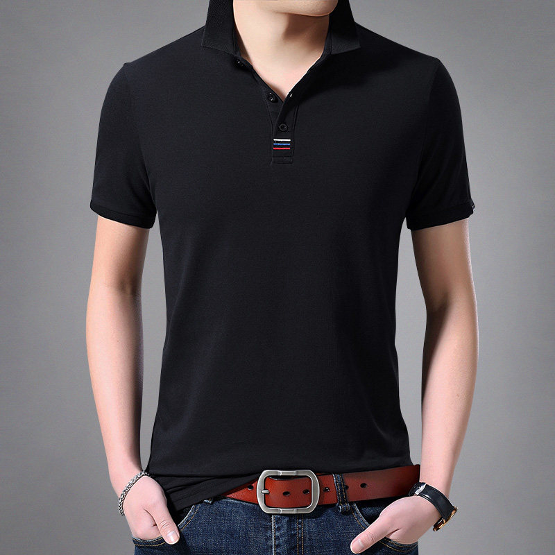 Summer Men's Short Sleeve T-Shirt Thin Slim Business Casual Lapel Polo Shirt Men's Large Size Half Sleeve T-Shirt
