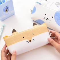 Dei 66827 cartoon pencil case Korean Pencil Ruler storage bag simple design two-color with student stationery