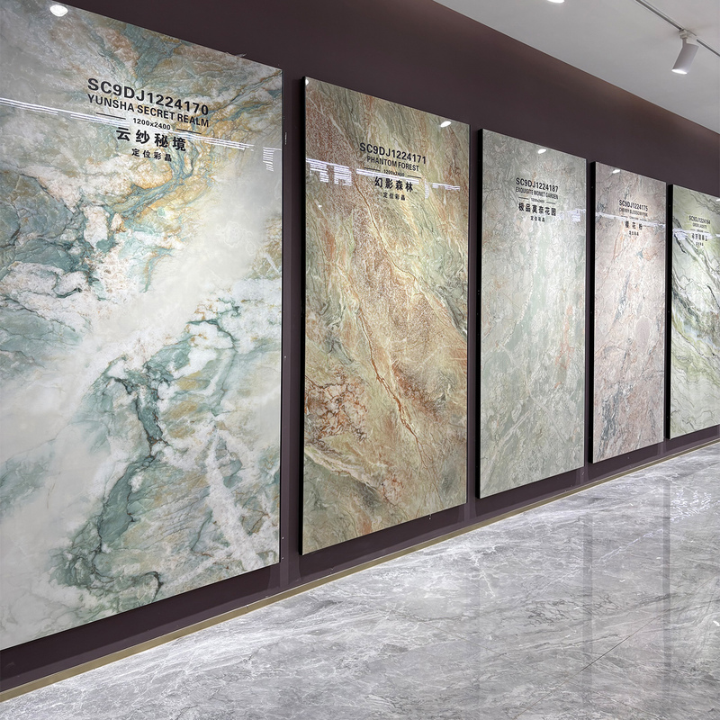 Positioning Crystal Glazed Stone Slab 1200×2400 Living Room Tv Background Wall Light Luxury Style Sideboard Surface Monet's Garden Positioning Crystal Glazed Stone Slab 1200×2400 Living Room Tv Background Wall Light Luxury Style Sideboard Surface Monet's Garden