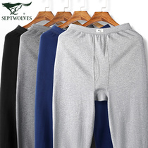 Seven wolves autumn pants mens earth slim fit pure cotton loose comfort old aged mid-aged warm pants winter wire pants
