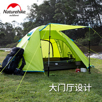 NH Naturehike double tent outdoor 3-4 people anti-rain 2 people thickened rainproof beach seaside camping camping equipment