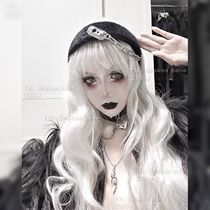 Broken Bone Original Dark Black Ensemble Black Metal Chain Plush Hair Bale Hair Stirrup Wide Side Head Hoop