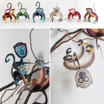 Childrens handmade origami DIY assembled three-dimensional 3D paper model cartoon animal monkey hanging ornament handmade
