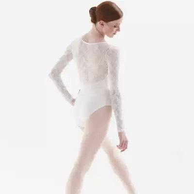 Floating life if dance Spanish intermezzo winter snow elegant lace long sleeve ballet jumpsuit 31287