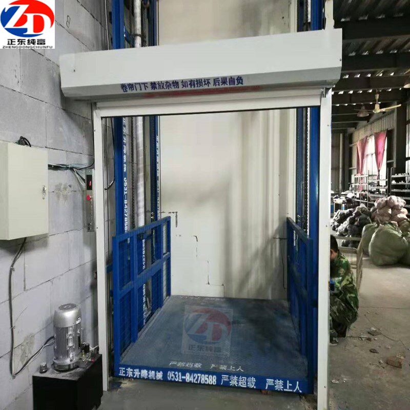 Factory freight elevator lift factory warehouse automatic household fixed scissor double track electric hydraulic lifting platform