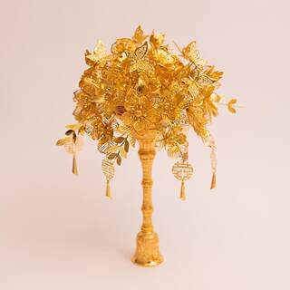 Bridal wedding golden diy material bag bouquet