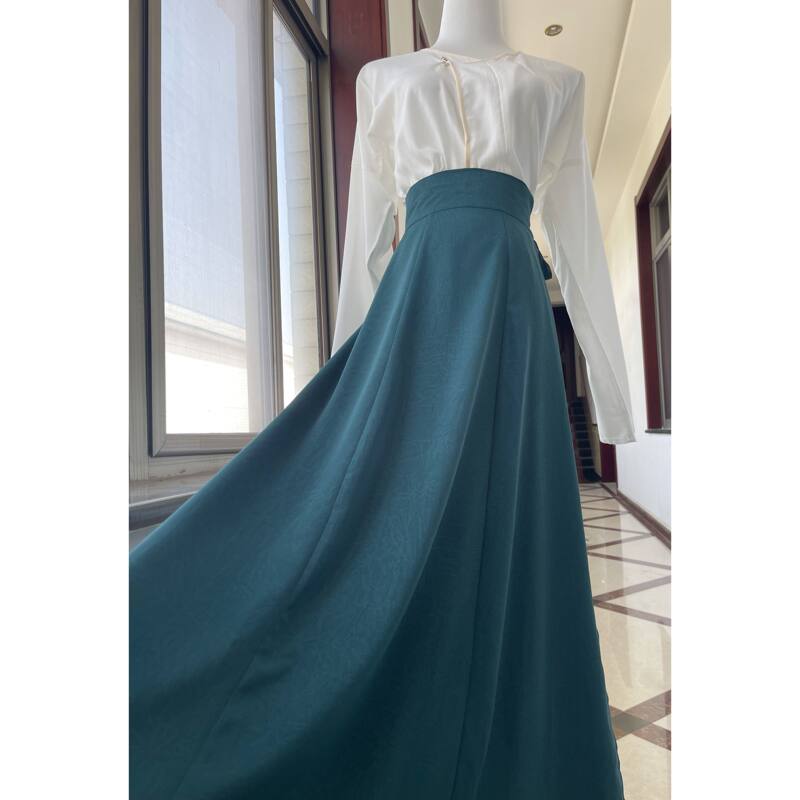 【Dark Green Yunxi】Dark Green 10-Panel Broken Skirt One-Piece Hanfu Casual Daily Han Element Underdress