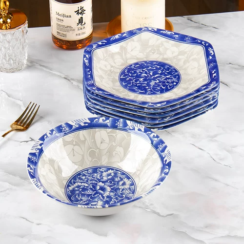 Сине-белая посуда для домашнего использования для коммерческого использования, керамическая супница