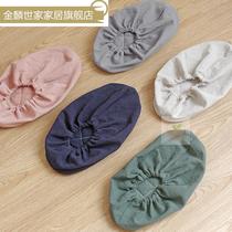 Japan-style pure colour cotton hemp cloth art material anti-slip shoe cover Home thickening can be repeatedly washed with indoor dust and abrasion resistant foot sleeves