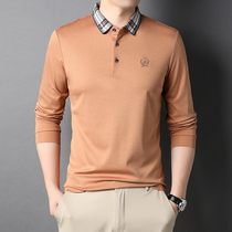 Autumn-winter mens fashion long sleeve polo shirt T-shirt capsized for mens business casual