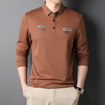 Autumn-winter men polo shirt loose boutique long sleeve business t-shirt turnover for leisure