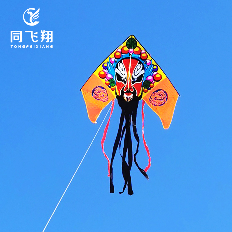 Flying kite with Chinese style traditional Peking opera facial makeup Mu Guiying breeze easy to fly for large and high-end adults