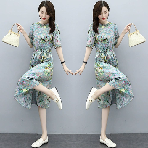 Летний длинный корсет, длинная юбка, тонкое платье с рукавами, из хлопка и льна, средней длины, 2020, свободный крой