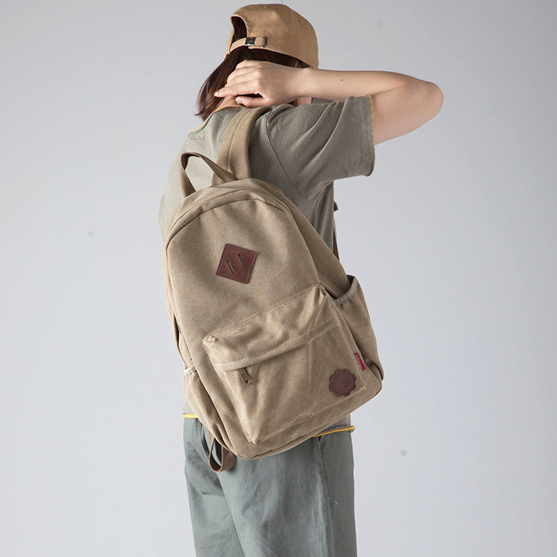 Fashion trend men's and women's backpack college student canvas backpack junior high school student schoolbag campus Korean youth