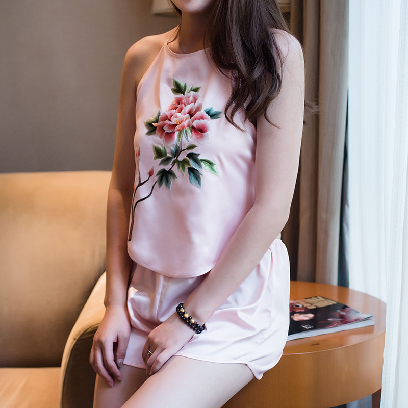 Embroidered Bellbelly Lady Real Silk Sleepwear Adult Spice Suit Wedding Inner Hitch Retro Hanfu Harness Girls Dress Sexy