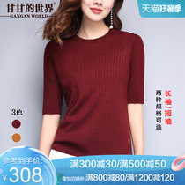 Cardigan womens 2020 autumn and winter new base shirt solid color large size slim sweater round neck sweater 6681