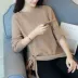 Mùa xuân và mùa thu Phụ nữ Áo len có cổ tay dài Áo len cao cổ Áo len ngắn Áo khoác cổ tròn Áo cổ tròn shop áo len  Áo len