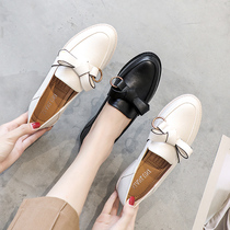 Small leather shoes women 2021 Spring and Autumn New all British style one pedal flat shoes autumn Bean shoes autumn shoes