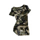 European station 2024 spring and summer European goods new mid-sleeve camouflage short-sleeved T-shirt women's V-neck pullover bottoming shirt early spring top