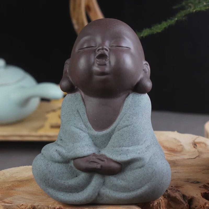Zen màu cát tím boutique dễ thương Phật trà pet chơi trà xe nội thất đồ trang trí trang sức Zen đồ trang trí đồ đất nung