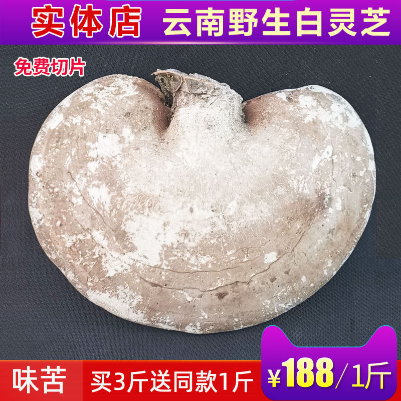 Wild white Ganoderma lucidum Yunnan deep mountain whole natural white Zhi 2-4 500g free slices Buy 3 catty get 1 catty