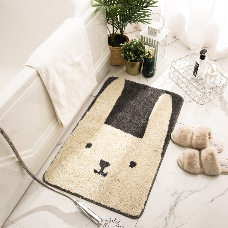 Cartoon absorbent mat bathroom non-slip mat home cute carpet door mat toilet door mat toilet floor mat