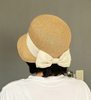 Japanese Official Website Same Style Bow Straw Hat for Women Summer Anti-Uv Fisherman Hat Sun Protection Sun Hat