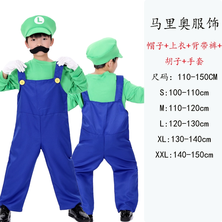 Halloween Trưởng Thành Cosplay Mario Hóa Trang Trang Phục Super Mario Hiệu Suất Treo Áo