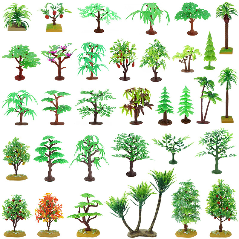 Simulated Plants, Plastic Trees, Pine Trees, Coconut Trees, Decorative Fruit Trees, Model Animals, Scene Accessories, Play Teaching Aids, Ornaments