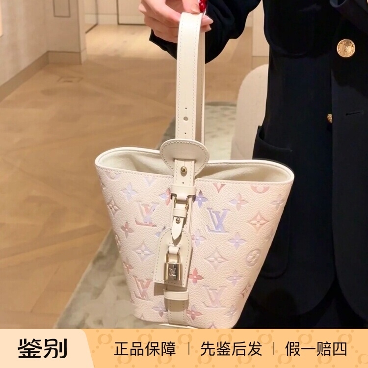 Domestic In-Stock/Louis Vuitton/Lv 25 New Model All-In Bb Gradient Purple Bucket Bag Crossbody Bag Women's Bag
