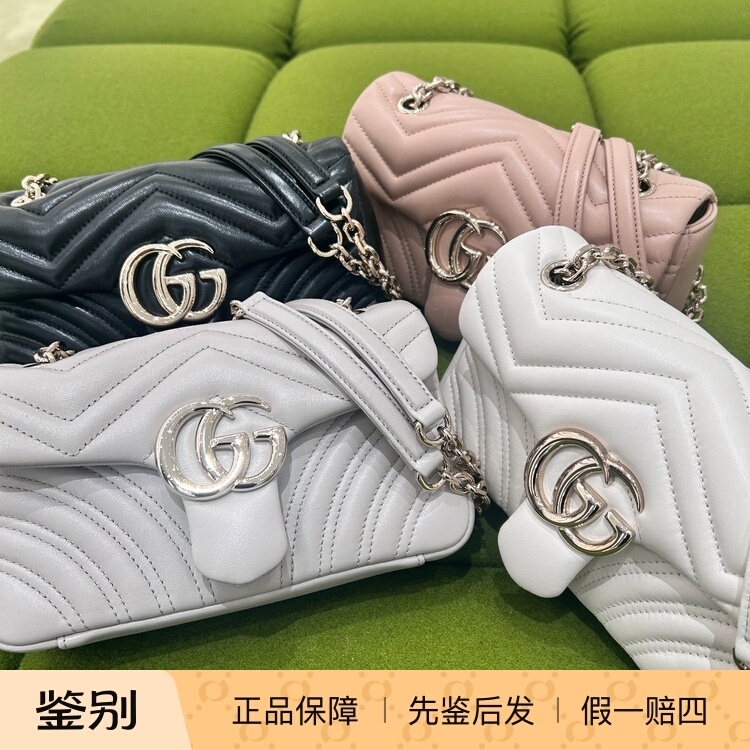 Gucci Marmont Gg New 22 Sheepskin Chain Bag Shoulder Crossbody Bag Women's Bag