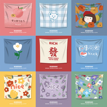 ins Girl heart net red background cloth hanging cloth cartoon childrens room bedside wall cloth Picnic cloth shaking sound tablecloth decoration