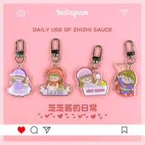 ins Keychain net red car pendant School bag Creative girl heart bag bag accessories Doll small applicable airpods